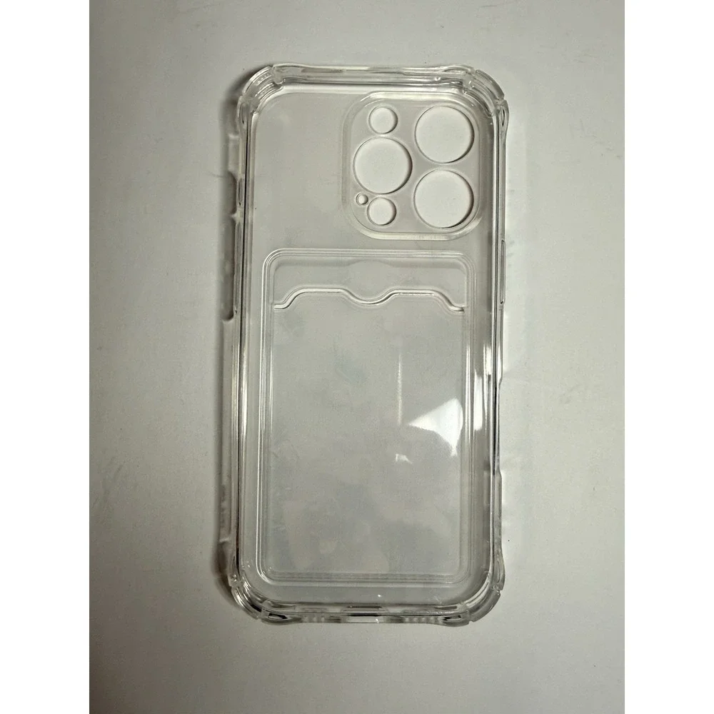 Flower Silicone Case For iPhone 16 Pro Clear Card Slot Cover